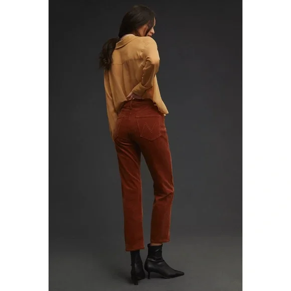 Anthropolgie x MOTHER The Tomcat High-Rise Straight Corduroy Jeans Hopscotch